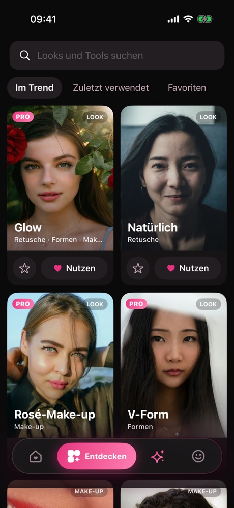 Entdecken: Stöber durch angesagte Looks und nutz sie für dein Foto.